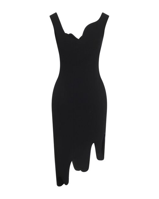 Moschino Black Mini Dress Viscose, Wool, Elastane