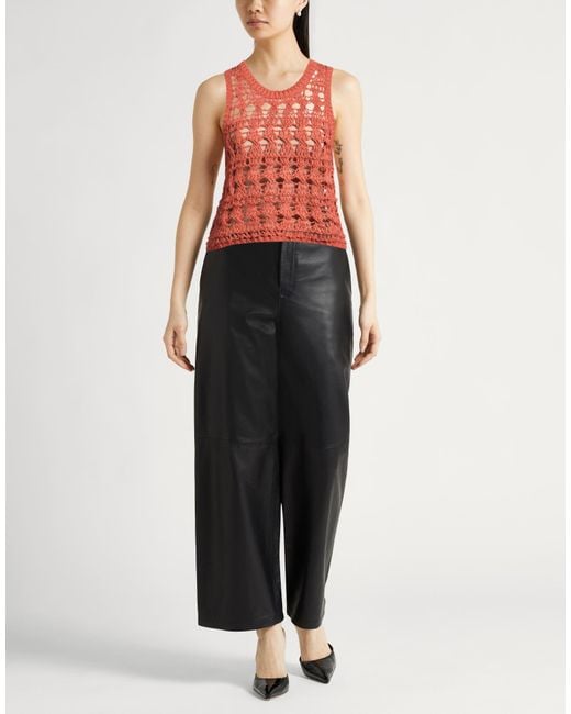 Brunello Cucinelli Red Brick Top Jute, Cotton, Polyamide