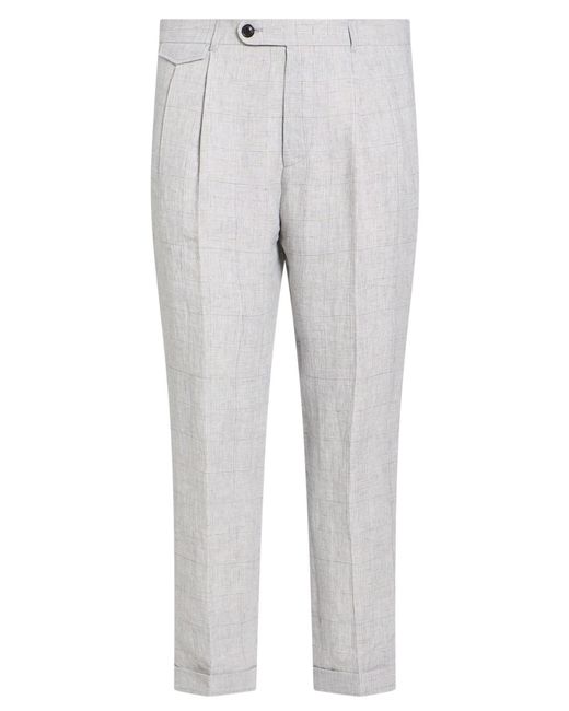 Windsor. Gray Light Pants Linen for men
