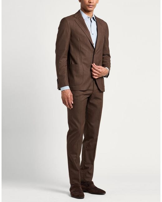 Lardini Brown Suit Wool for men