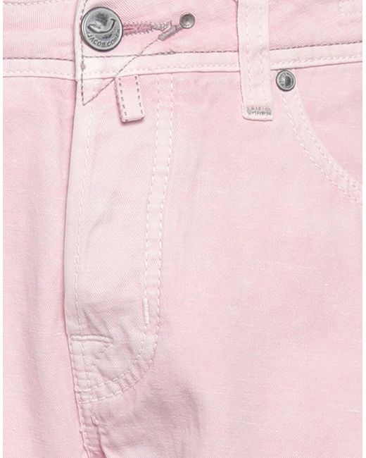 Jacob Coh?n Pink Light Pants Cotton, Linen for men