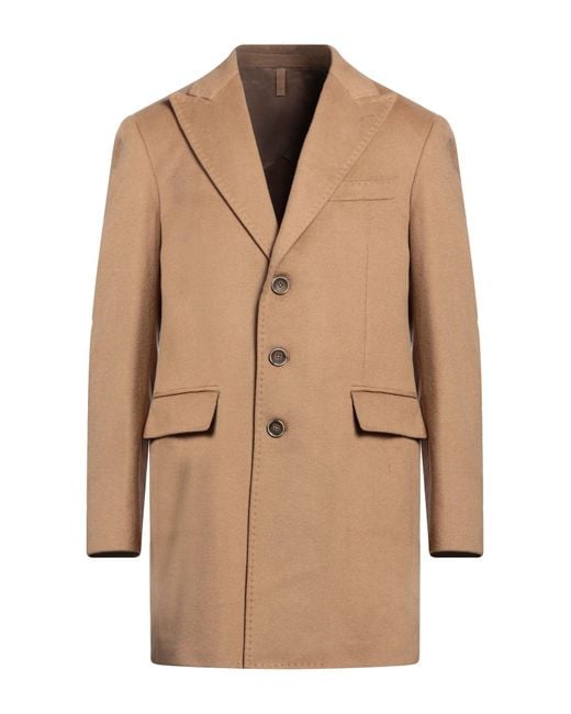 Domenico Tagliente Natural Camel Coat Wool, Polyamide, Cashmere for men