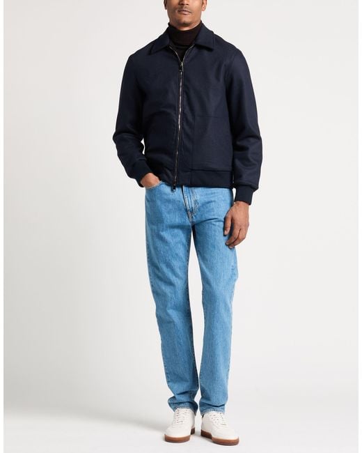 FILIPPO DE LAURENTIIS Blue Midnight Jacket Virgin Wool, Elastane for men