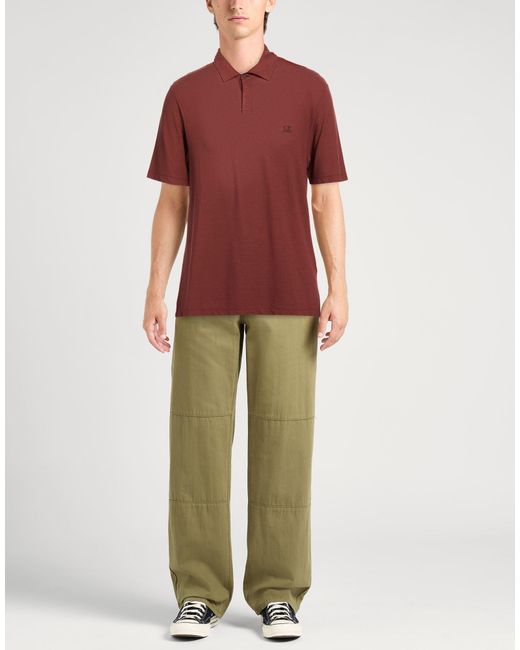 C P Company Red Polo Shirt Cotton for men