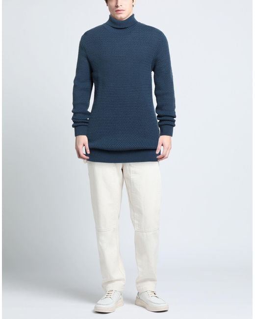 OVER/D Blue Turtleneck Acrylic, Wool for men