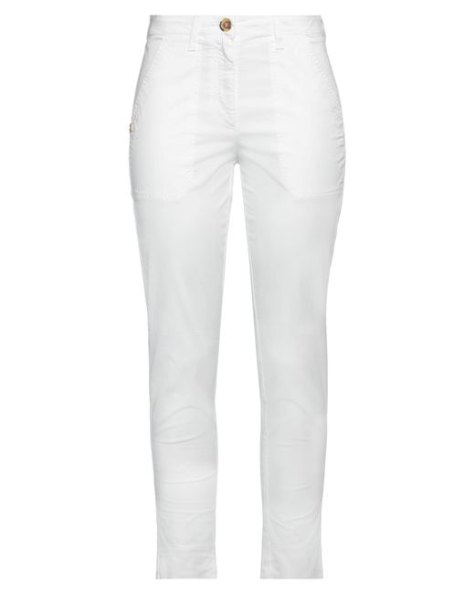 Manila Grace White Pants Cotton, Elastane