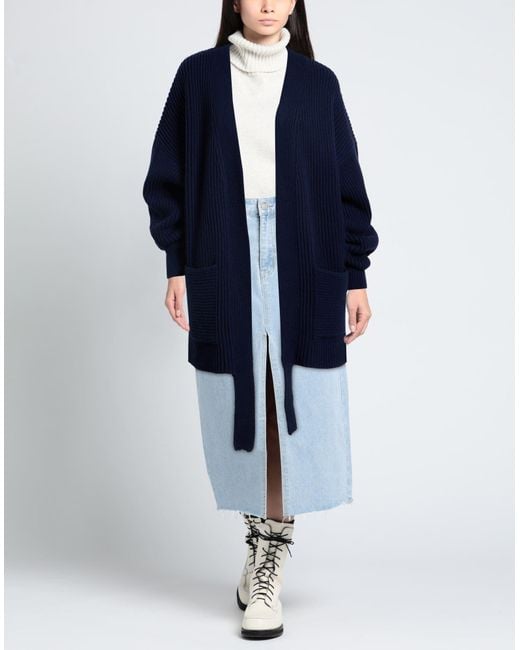 Canessa Blue Cardigan Merino Wool, Cashmere