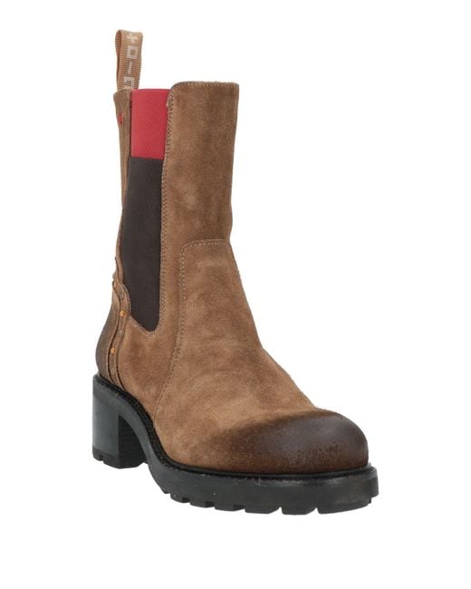 GIO+ Brown Khaki Ankle Boots Leather