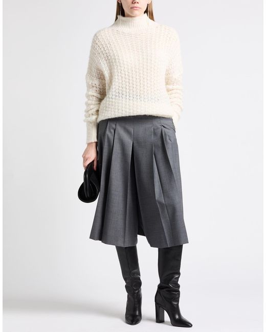 Alysi White Crème Turtleneck Alpaca Wool, Polyamide