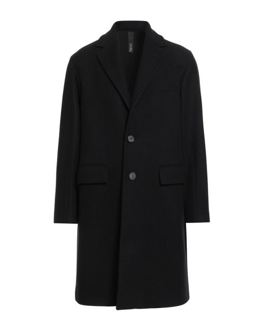 Hevò Black Coat Virgin Wool, Polyamide for men