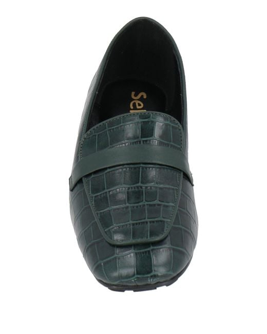 SEBAS. Green Loafers Leather