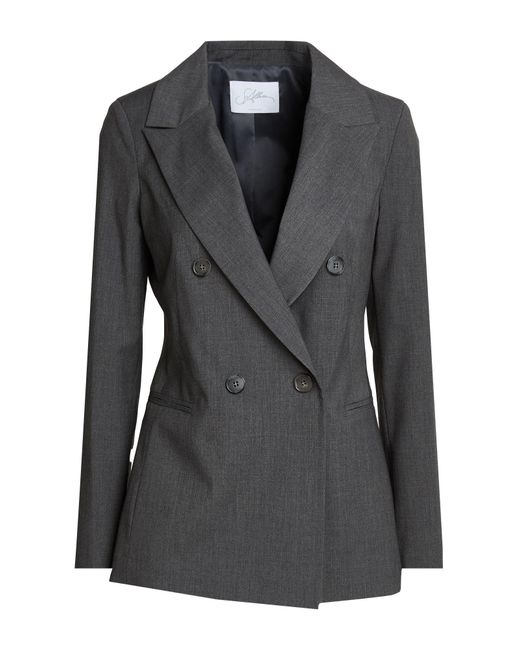 Soallure Black Blazer Polyester, Viscose, Virgin Wool, Elastane