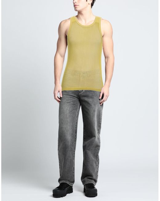 Acne Yellow Tank Top for men