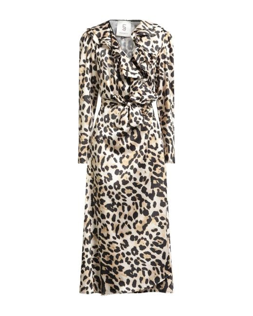 5 PROGRESS White Maxi Dress Viscose, Polyester