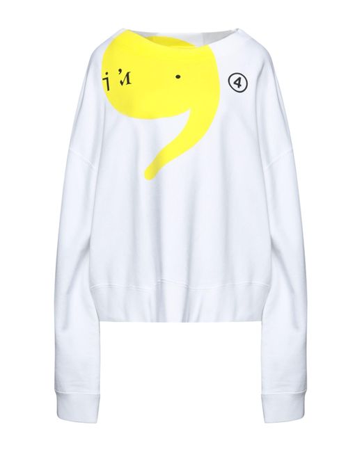Maison Margiela White Sweatshirt Cotton, Elastane