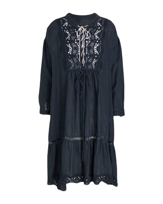 120% Lino Blue Midi Dress