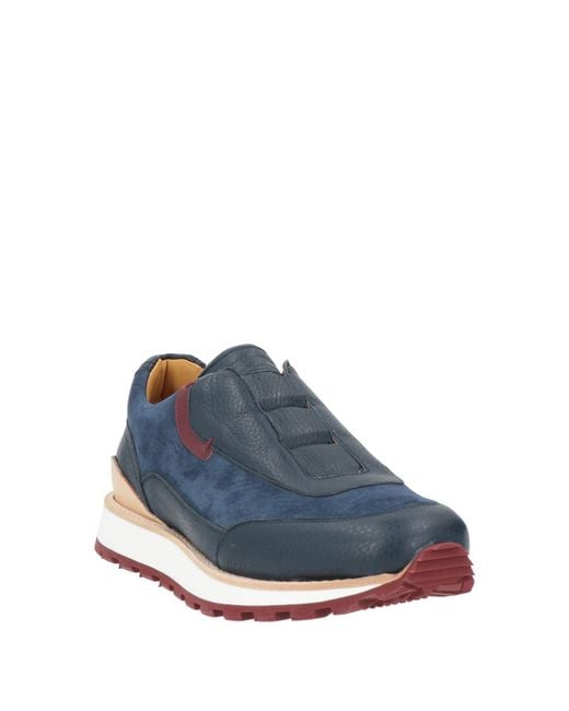 Testoni Blue Sneakers Leather for men