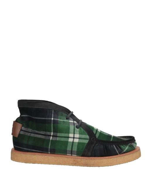 Dolce & Gabbana Green Ankle Boots Textile Fibers for men
