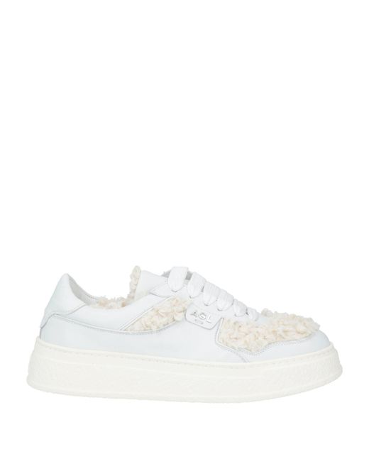 Agl Attilio Giusti Leombruni White Sneakers Leather, Textile Fibers