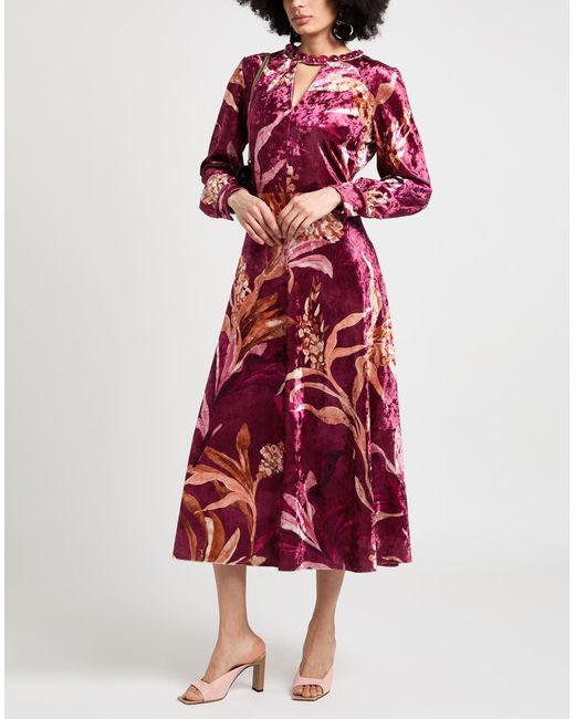 Clips Red Maxi Dress Polyester, Elastane
