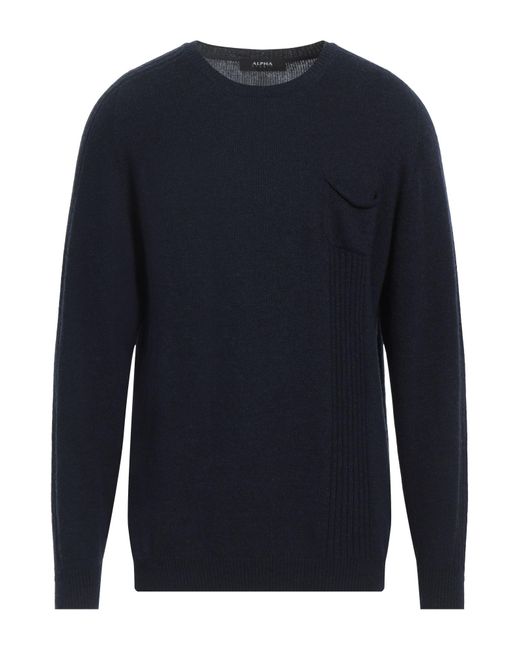 Alpha Studio Blue Midnight Sweater Viscose, Nylon, Wool, Cashmere, Polyester for men