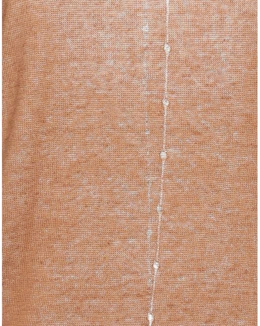 Zanone Natural By Slowear Camel Sweater Linen, Cotton