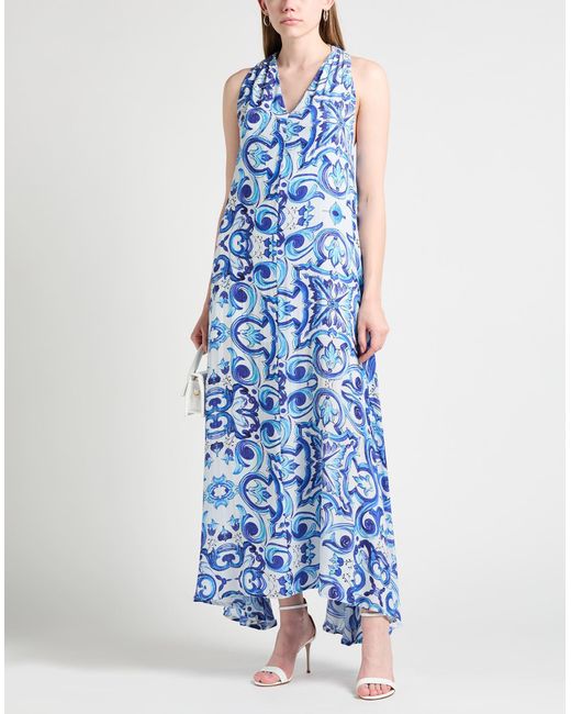 Inoa Blue Maxi Dress Silk