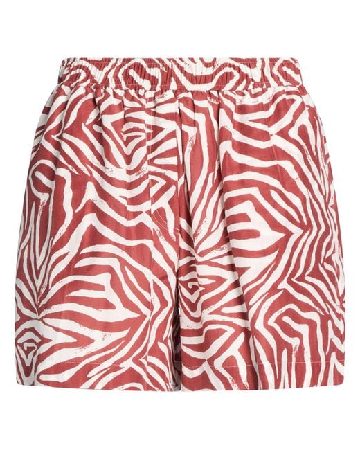 Brunello Cucinelli Red Brick Shorts & Bermuda Shorts Cotton, Silk, Acetate