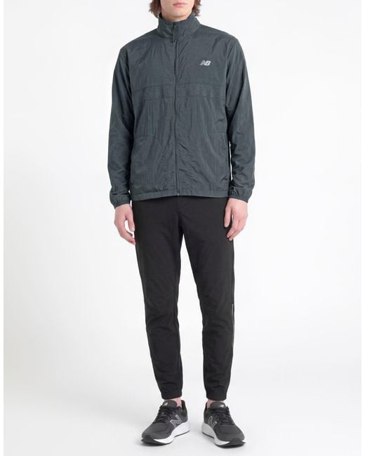 New Balance Blue Charcoal Jacket Recycled Nylon for men