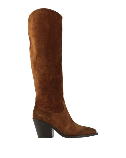 Now Knee Boots in Brown | Lyst