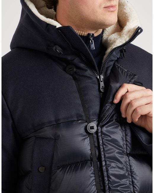 Peuterey Blue Midnight Puffer Wool, Polyamide for men