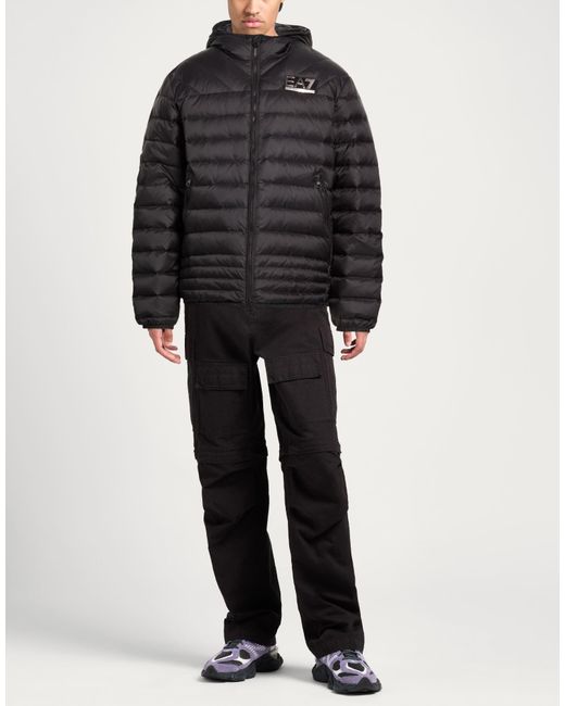 EA7 Black Puffers for men
