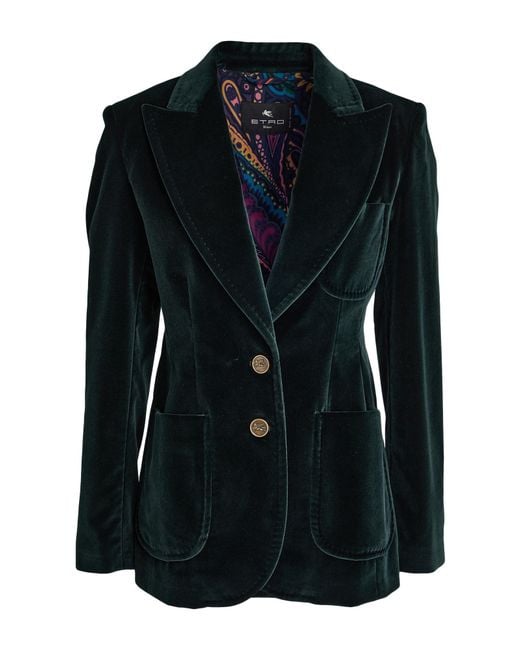Etro Black Blazer Cotton, Elastane