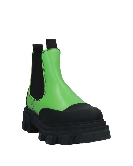 Ganni Green Ankle Boots