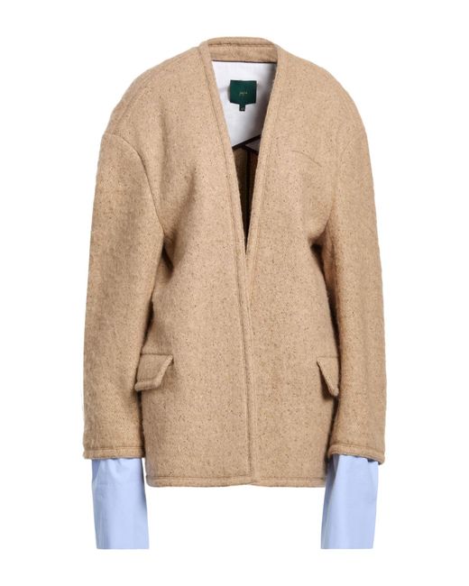 Jejia Natural Sand Coat Virgin Wool, Polyamide, Alpaca Wool, Silk, Mohair Wool
