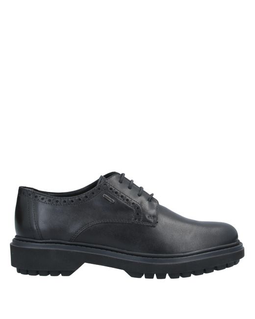 Geox Leather Lace-up Shoe in Black - Lyst