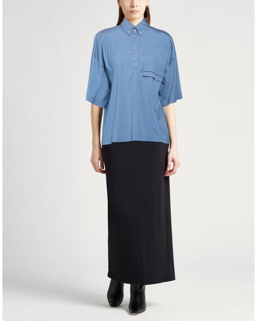 Brunello Cucinelli Blue Slate Top Cotton, Polyamide, Elastane, Brass