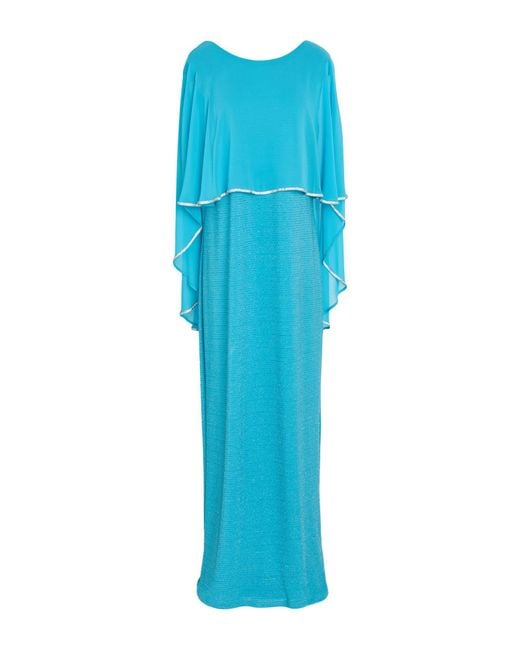 FRANK LYMAN Blue Azure Maxi Dress Polyester, Metal, Elastane