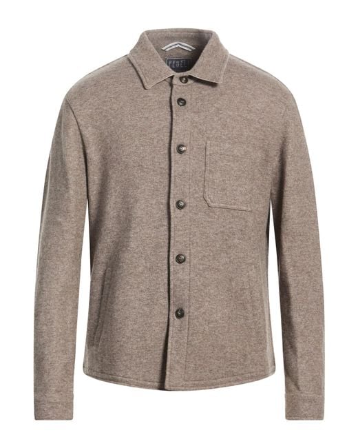 Fedeli Brown Taupe Jacket Cashmere for men