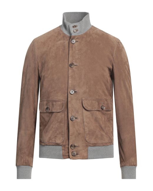 Mandelli Brown Jacket Goat Skin for men