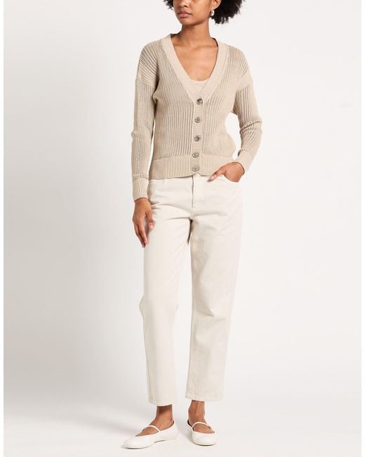 Moorer Natural Cardigan Cotton