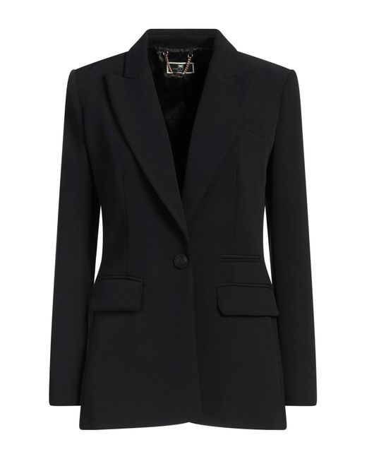 Elisabetta Franchi Black Blazer Polyester, Elastane