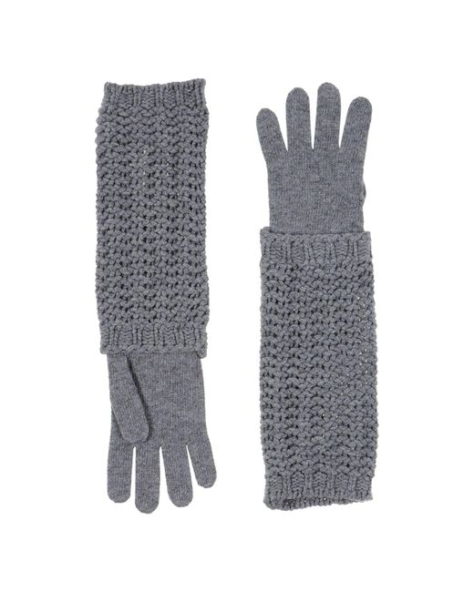 Moncler Blue Gloves Virgin Wool, Polyamide, Viscose, Cashmere