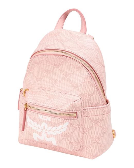 MCM Pink Backpack Textile Fibers