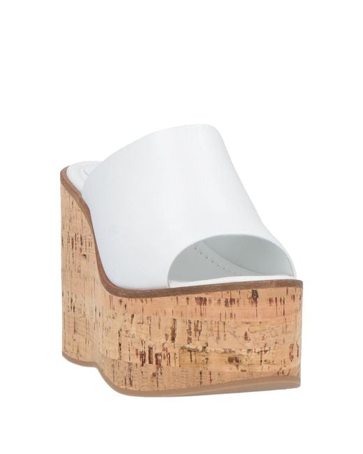 Paloma Barceló White Mules & Clogs Calfskin