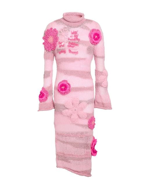 ERL Pink Midi-Kleid