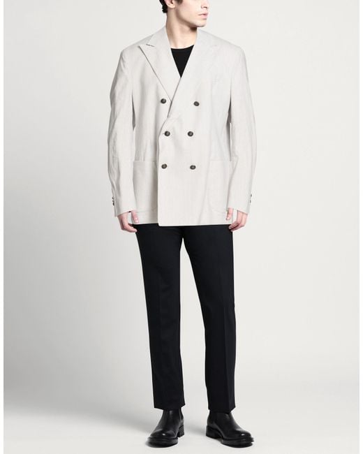 Windsor. White Blazer Linen, Cotton, Elastane for men
