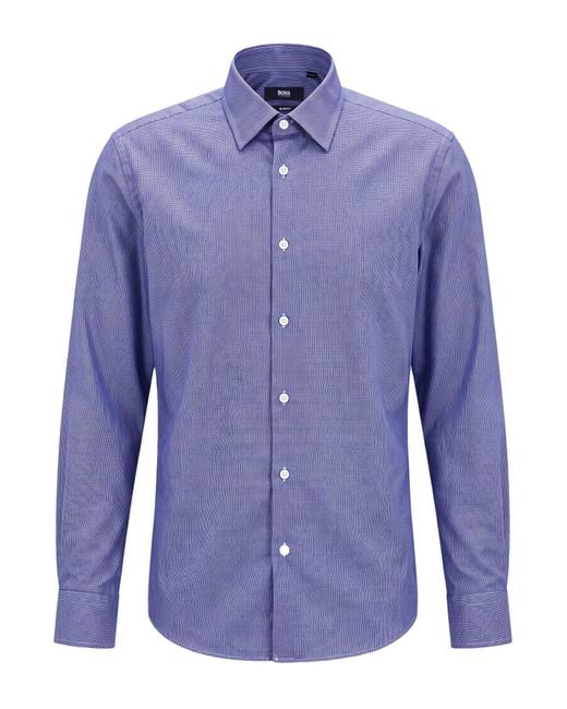 Boss Blue Shirt Cotton for men