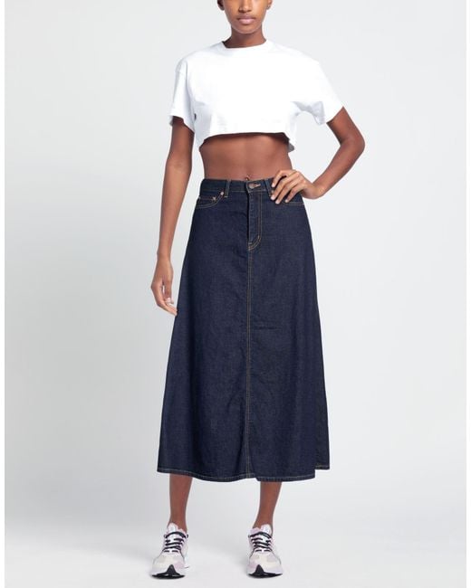 Beams Plus Blue Denim Skirt Cotton