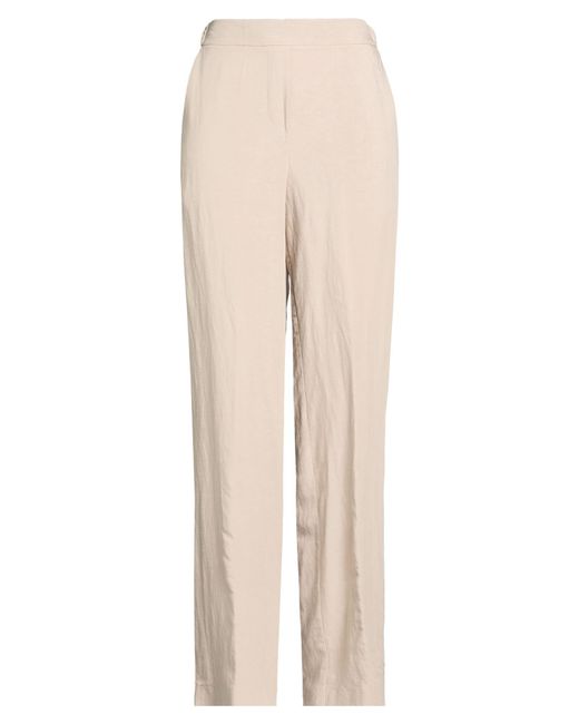 BLUE BROTHERS Natural Taupe Pants Viscose, Linen